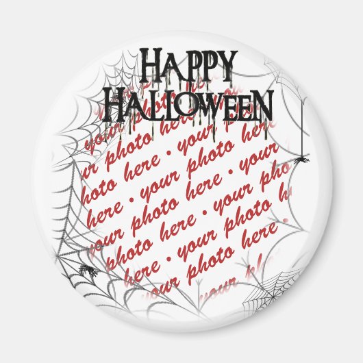 Spiderwebben in het Corner Halloween Photo Lijst Magneet (Voorkant)