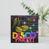 Spiegelbal Disco Dansfeest Uitnodigingen (Staand voorkant)