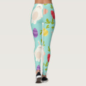 spiegelbeeld en patroon van eierturquoise leggings (Achterkant)
