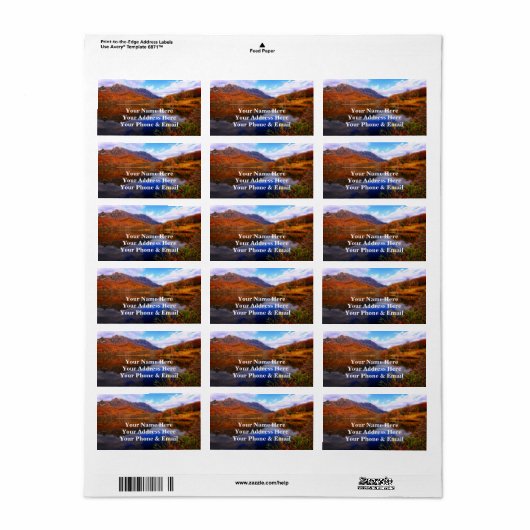 Spiegelmeer herfstlandschap reflectie water Herfst Etiket (Full Sheet)