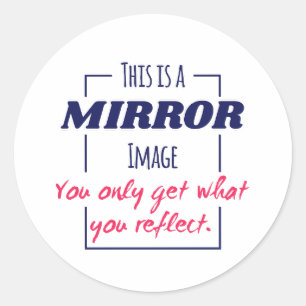 Spiegelreflectie Mentaliteit Motiverend Ontwerp Ronde Sticker