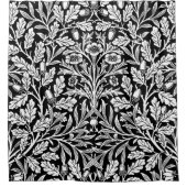 Spiegels eikels en eikenbladeren zwart en wit douchegordijn (Voorkant)