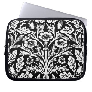 Spiegels eikels en eikenbladeren zwart en wit laptop sleeve