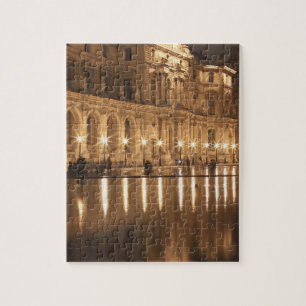 Spiegelvijver bij het Louvre, Parijs, Frankrijk Legpuzzel