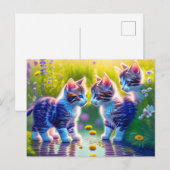 Spielende Katzenkinder Briefkaart (Voorkant / Achterkant)