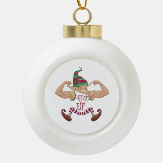 Spier Elf Keramische Bal Ornament (Voorkant)