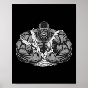 Spier Gorilla Fitness Workout Gym voor Liefdeslich Poster