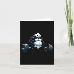 Spier Gym Panda Bodybuilder Gewichtheffen Motivat Kaart