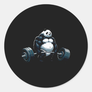 Spier Gym Panda Bodybuilder Gewichtheffen Motivat Ronde Sticker