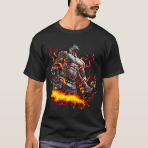 Spier Lichaam Fitness Gewichtheffen Vlammen Toned  T-shirt