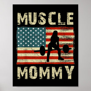 Spier Mama Vrouwen Bodybuilding Bodybuilder Weeg Poster