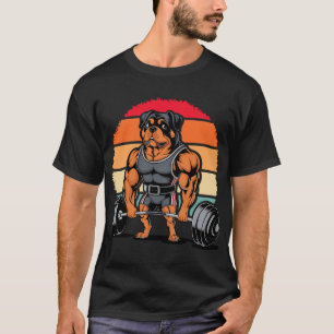 Spier Rottweiler Hond Deadlifting Gym Gewichtheffe T-shirt