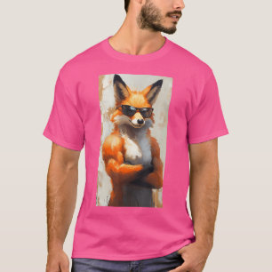 Spier stoer uitziende vos dragen zonnebril Fun T-shirt