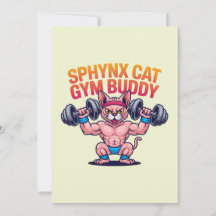 Spierball Sphynx Kat Gym Buddy Cartoon