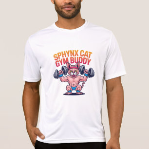 Spierball Sphynx Kat Gym Buddy Cartoon T-shirt