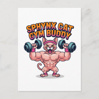 Spierball Sphynx Kat Gymmaatje Cartoon Briefkaart