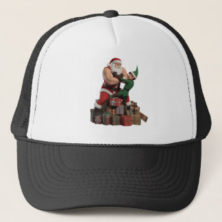 Spierbundel Kerstman Armworstelen met een Elf – Gr Trucker Pet