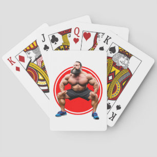 Spierbundel met baard pokerkaarten
