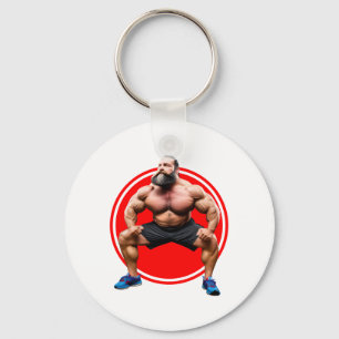 Spierbundel met baard sleutelhanger