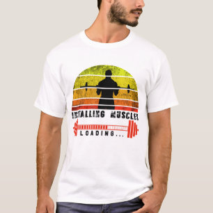 spieren installeren. Een ogenblik geduld T-shirt