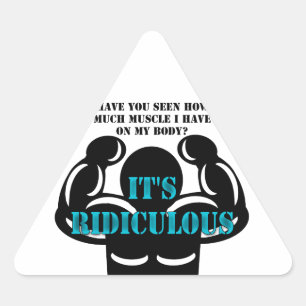 spieren zo sterk dat het belachelijk grappig is driehoek sticker