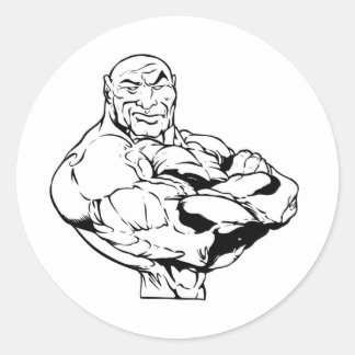 SPIERGEBONDEN BODYBUILDING LOGO RONDE STICKER