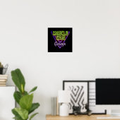Spierkraag Neon Sign Blauw Groen Poster (Thuiskantoor)