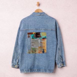 Spijkerjack met abstracte kunst denim jacket