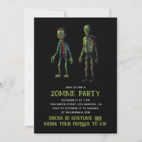 Spijtig groen, zwart zombie feest. Halloween