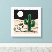 Spike in een Moonlit woestijn Canvas Afdruk (Insitu (Houten vloer))