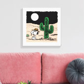 Spike in een Moonlit woestijn Canvas Afdruk (Insitu (Woonkamer))