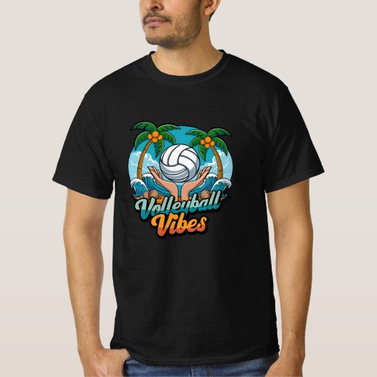 Spike It met Retro Volleybal Graphics T-shirt (Voorkant)