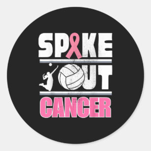 Spike Out Kanker Volleybal Borstkanker Ondersteuni Ronde Sticker