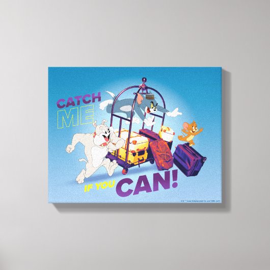 Spike, Tom en Jerry, pak me als je kunt Canvas Afdruk (Voorkant)