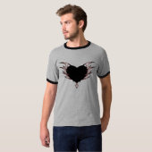Spiked Heart. Black&Grey. T-shirt (Voorkant volledig)