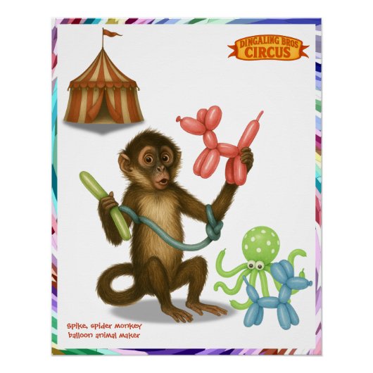 Spike's balloon monkey magic perfect poster (Voorkant)