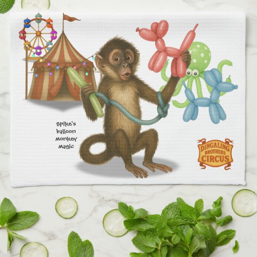 Spike's balloon monkey magic theedoek (Gevouwen)