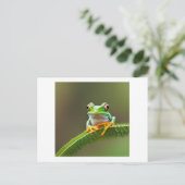 Spikey blad met kikker briefkaart (Staand voorkant)