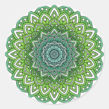 Spiky Green Flower Mandala