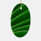 Spiky Green Leaf Pattern Keramisch Ornament (Rechts)