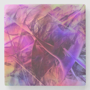 Spiky Shiny Faux Glass Texture Abstract Design Stenen Onderzetter