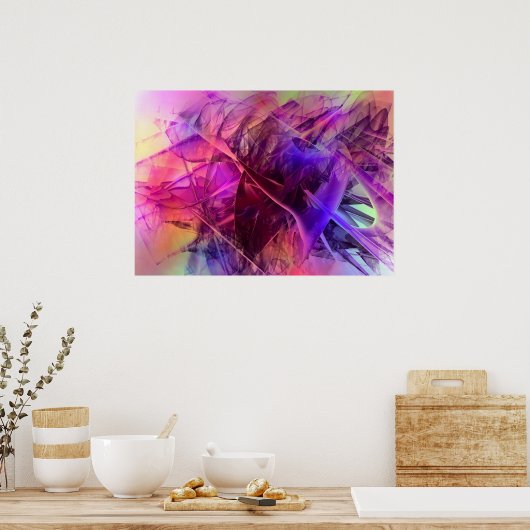 Spiky Shiny Glass scherpt Abstract design Poster (Keuken)