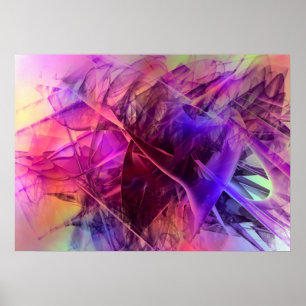 Spiky Shiny Glass scherpt Abstract design Poster