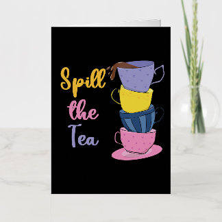 Spill de thee - theedrinker folie wenskaart