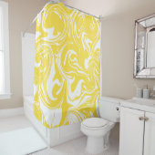 Spill - Lemon Yellow and White Douchegordijn (In situ)