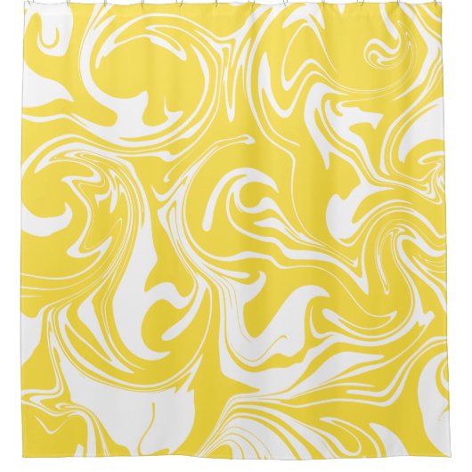 Spill - Lemon Yellow and White Douchegordijn (Voorkant)