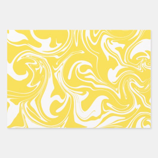 Spill - Lemon Yellow and White Inpakpapier Vel (Voorkant 3)
