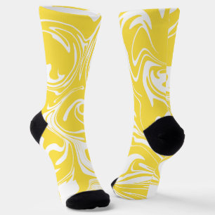 Spill - Lemon Yellow and White Sokken