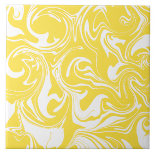 Spill - Lemon Yellow and White Tegeltje