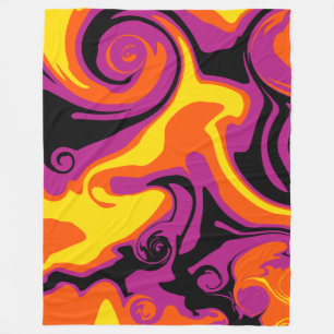Spill - Oranje, zwart, roze en geel Fleece Deken
